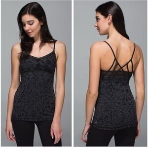 Lululemon Just Breathe Tank, Animal Print Black/Gray, Size 6